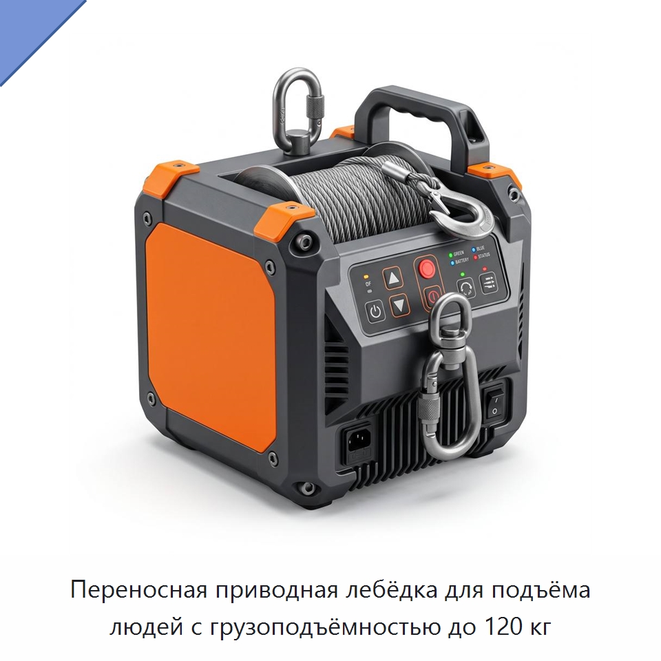 Переносная приводная лебёдка для подъёма людей с грузоподъёмностью до 120 кг — Оборудование для производства электронных изделий