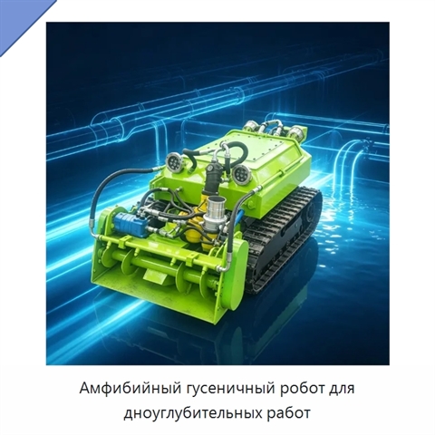 Амфибийный гусеничный робот для дноуглубительных работ