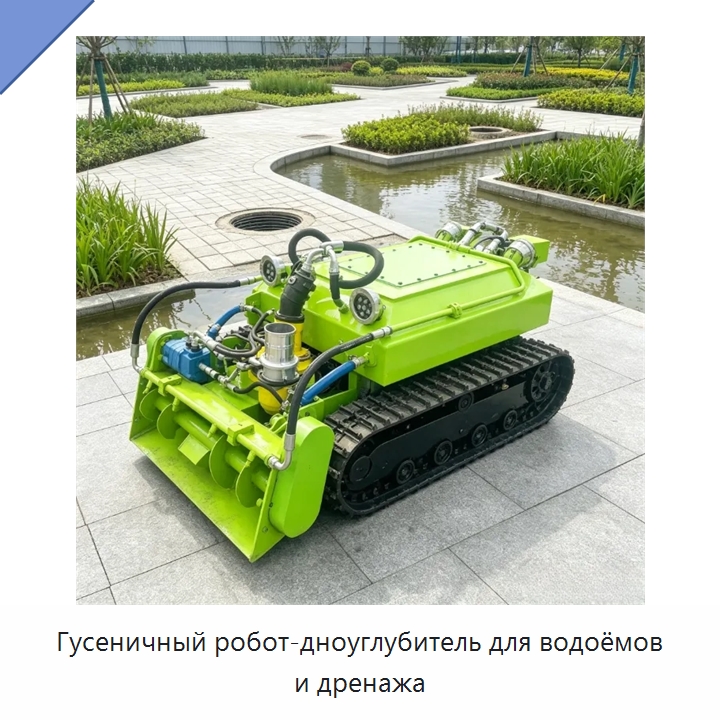 Гусеничный робот-дноуглубитель для водоёмов и дренажа — Коммунальная техника