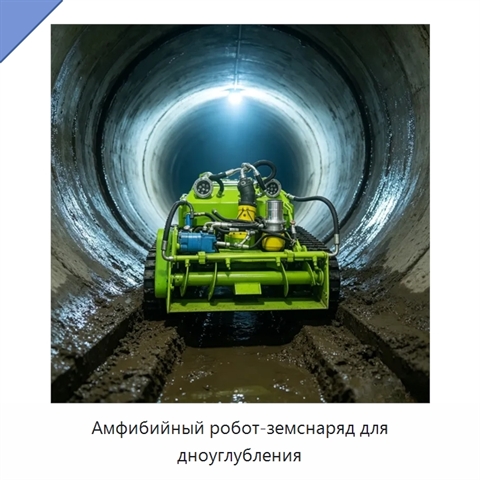 Амфибийный робот-земснаряд для дноуглубления