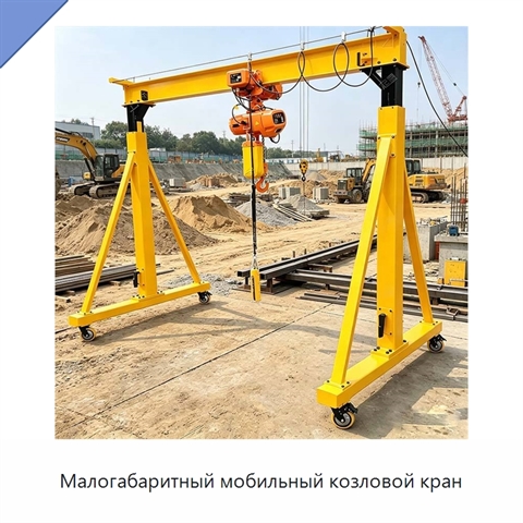 Малогабаритный мобильный козловой кран
