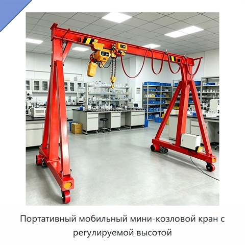 Портативный мобильный мини-козловой кран с регулируемой высотой