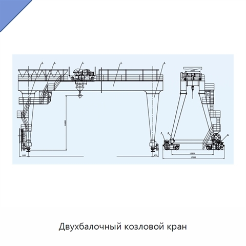 Двухбалочный козловой кран