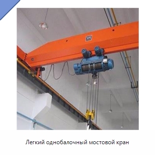 Легкий однобалочный мостовой кран