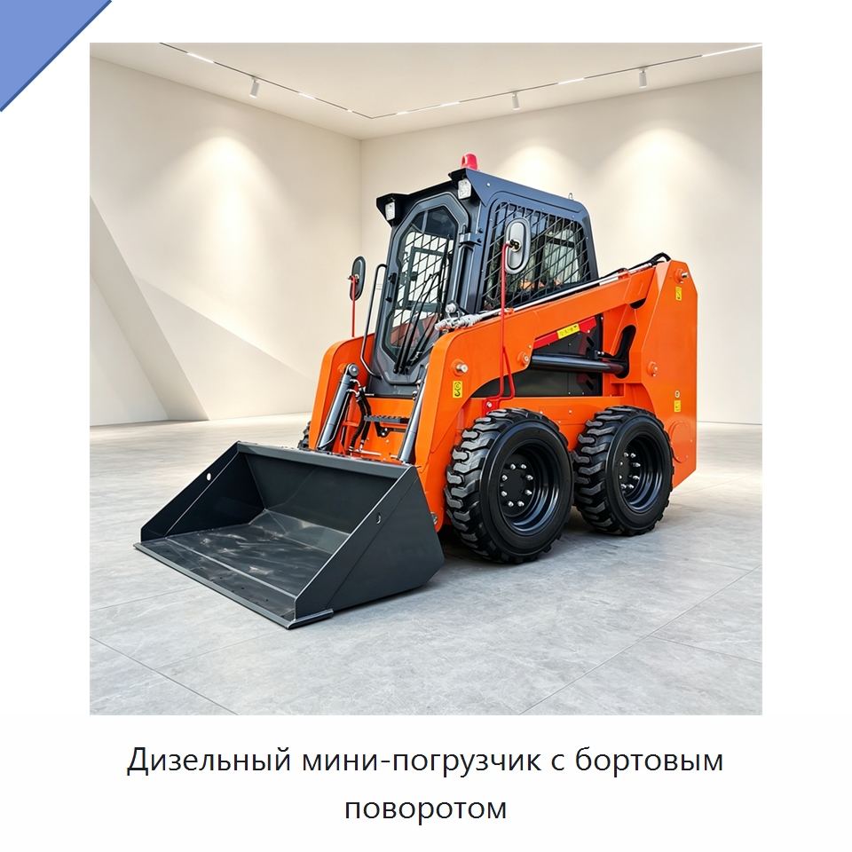 Дизельный мини-погрузчик с бортовым поворотом — Землеройная техника