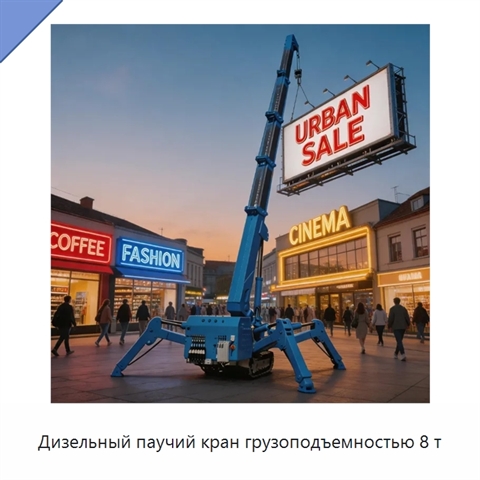 Дизельный паучий кран грузоподъемностью 8 т