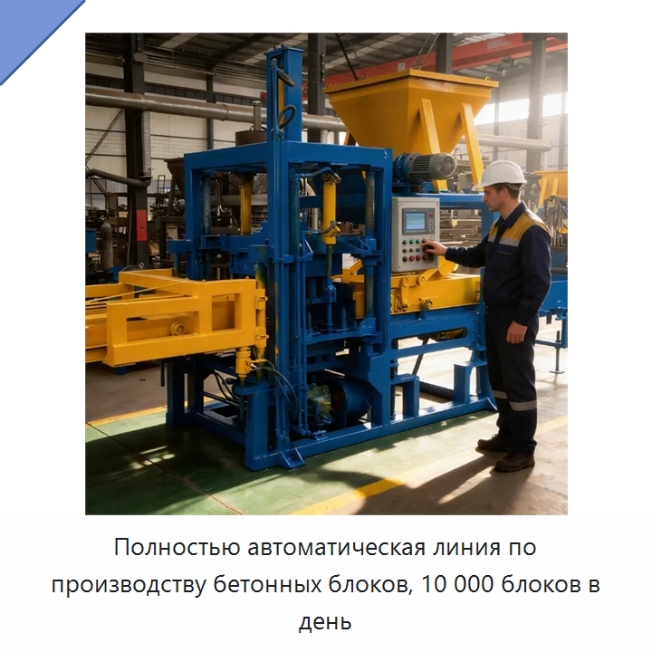 Полностью автоматическая линия по производству бетонных блоков, 10 000 блоков в день — Оборудование для производства кирпича