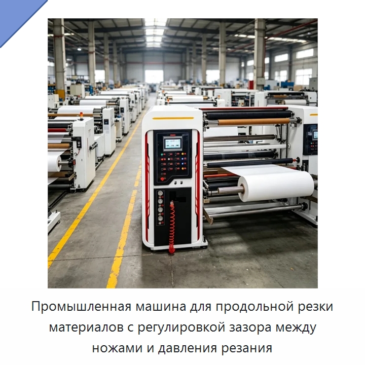 Промышленная машина для продольной резки материалов с регулировкой зазора между ножами и давления резания — Бумагообрабатывающее оборудование