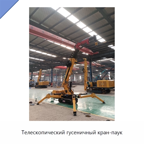 Телескопический гусеничный кран-паук