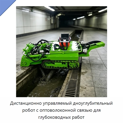 Дистанционно управляемый дноуглубительный робот с оптоволоконной связью для глубоководных работ