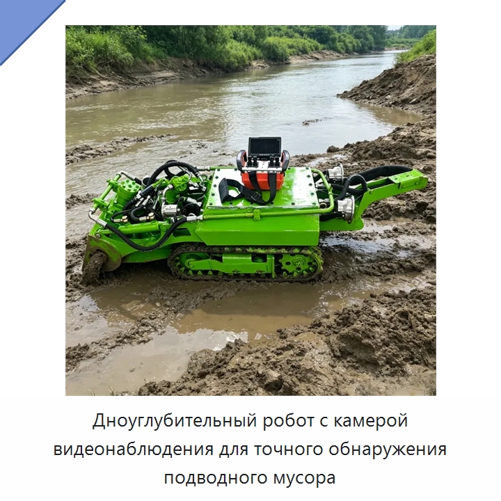 Дноуглубительный робот с камерой видеонаблюдения для точного обнаружения подводного мусора — Коммунальная техника