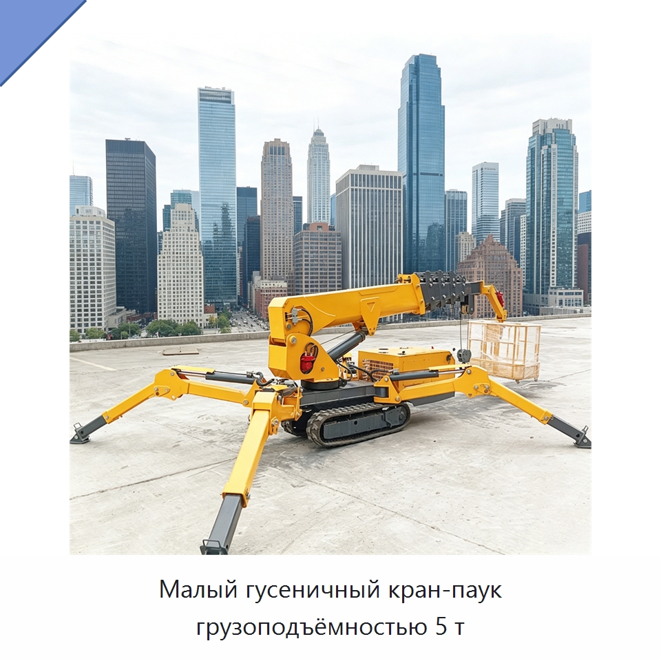Малый гусеничный кран-паук грузоподъёмностью 5 т — Краны