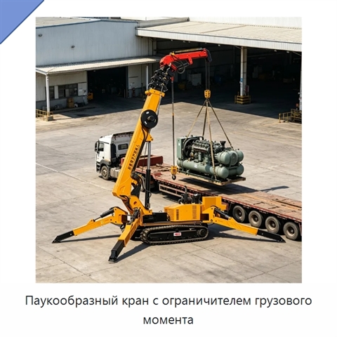Паукообразный кран с ограничителем грузового момента