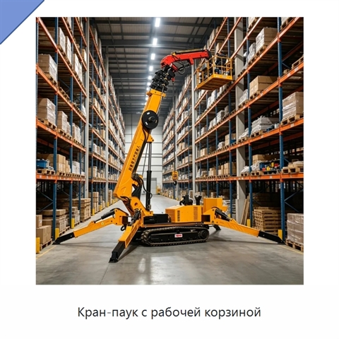 Кран-паук с рабочей корзиной