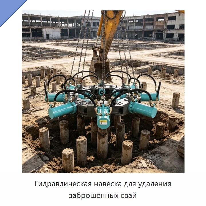 Гидравлическая навеска для удаления заброшенных свай — Навесное оборудование для строительной техники