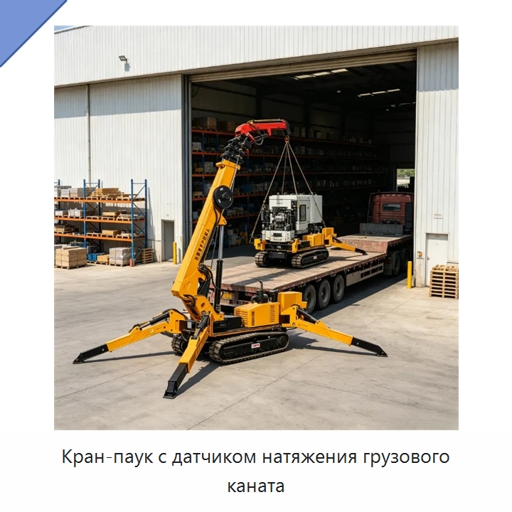 Кран-паук с датчиком натяжения грузового каната — Краны