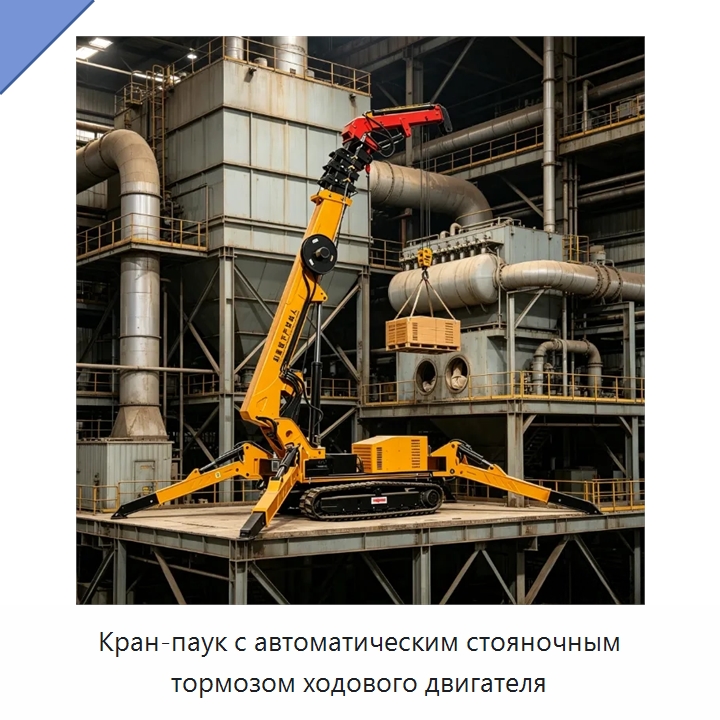 Кран-паук с автоматическим стояночным тормозом ходового двигателя — Краны