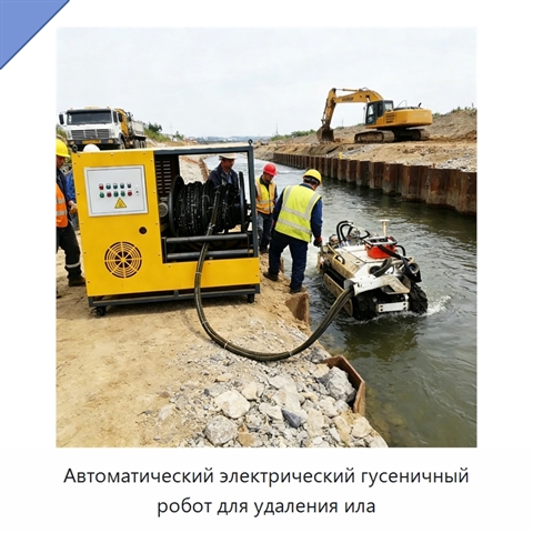 Автоматический электрический гусеничный робот для удаления ила