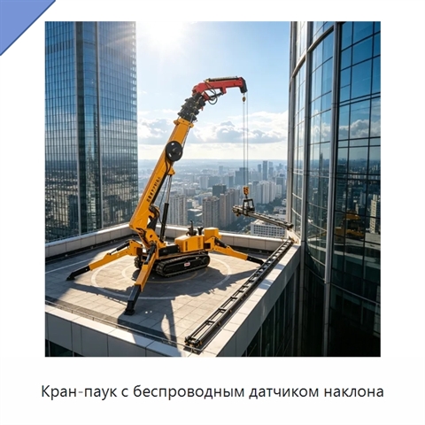 Кран-паук с беспроводным датчиком наклона