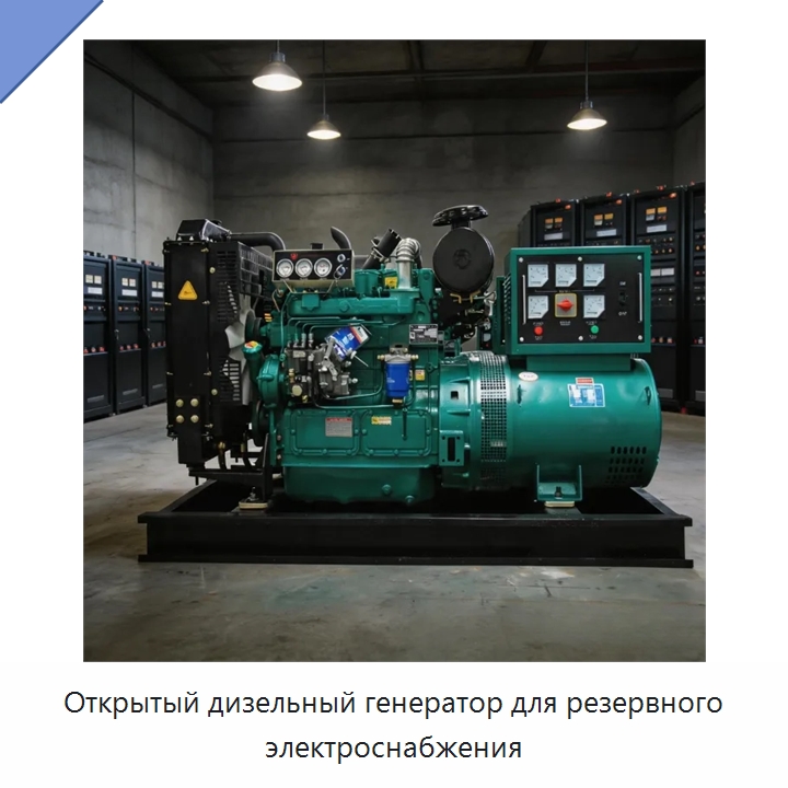 Открытый дизельный генератор для резервного электроснабжения — Генерация электроэнергии
