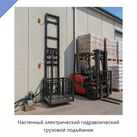 Настенный электрический гидравлический грузовой подъёмник