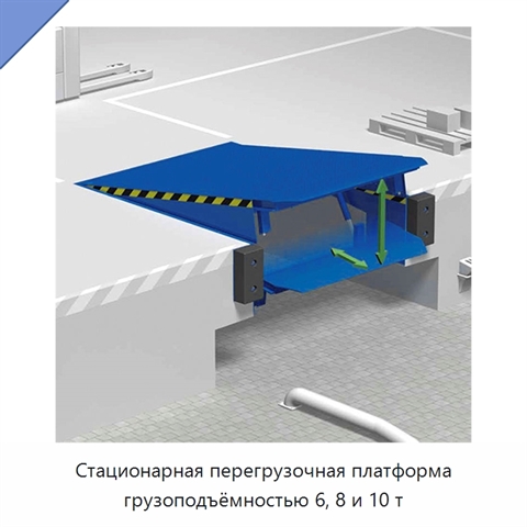 Стационарная перегрузочная платформа грузоподъёмностью 6, 8 и 10 т