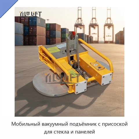 Мобильный вакуумный подъёмник с присоской для стекла и панелей