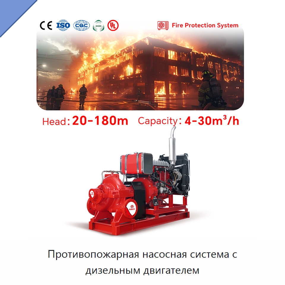 Противопожарная насосная система с дизельным двигателем — Насосы