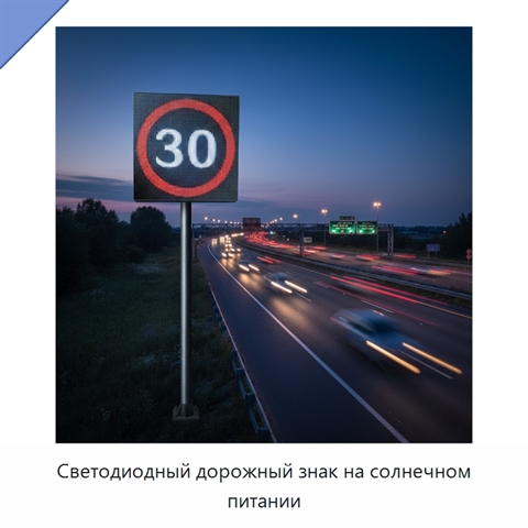 Светодиодный дорожный знак на солнечном питании