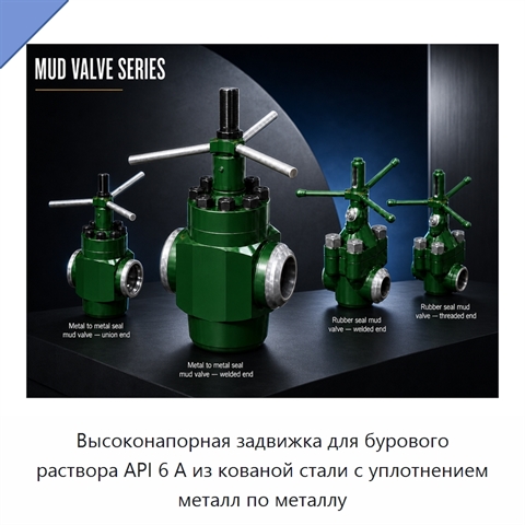 Высоконапорная задвижка для бурового раствора API 6 А из кованой стали с уплотнением металл по металлу