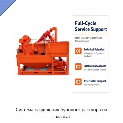 Система разделения бурового раствора на салазках