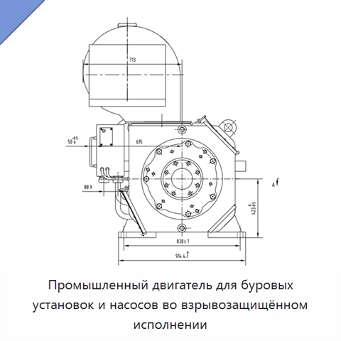 Промышленный двигатель для буровых установок и насосов во взрывозащищённом исполнении