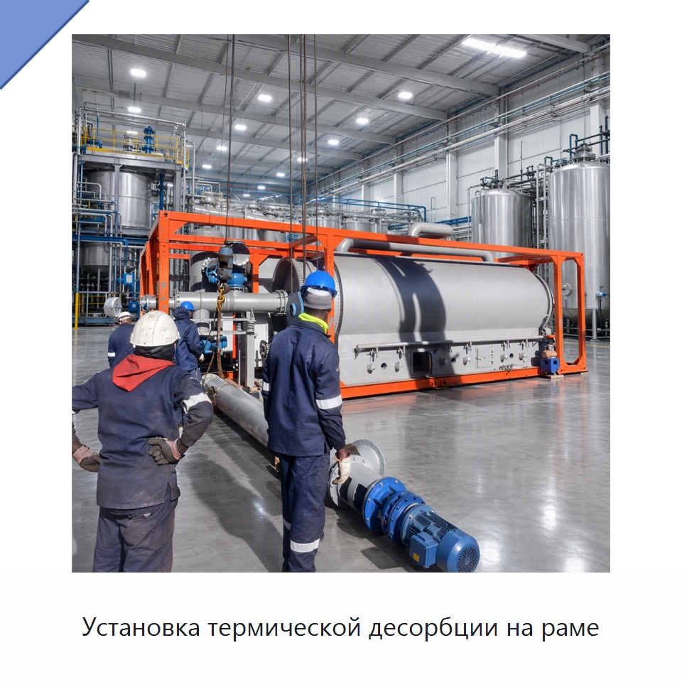 Установка термической десорбции на раме — Нефтепромысловое оборудование