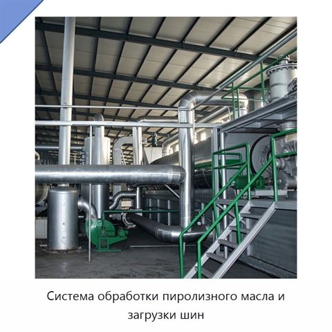 Система обработки пиролизного масла и загрузки шин