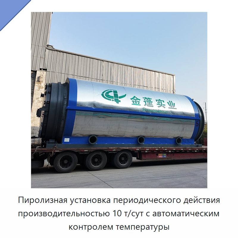 Пиролизная установка периодического действия производительностью 10 т/сут с автоматическим контролем температуры — Оборудование для переработки резины