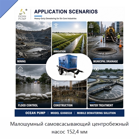 Малошумный самовсасывающий центробежный насос 152,4 мм