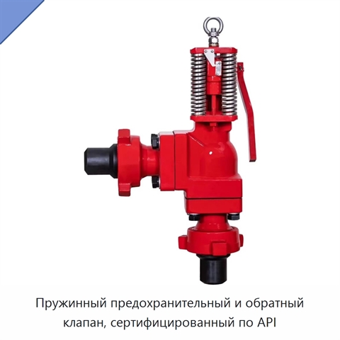 Пружинный предохранительный и обратный клапан, сертифицированный по API